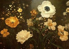 Flowers Horizontal |  Mint Decoupage Paper  | Upcycling Furniture