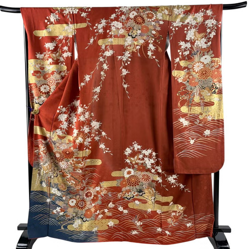 Vintage japanese silk furisode - silk,