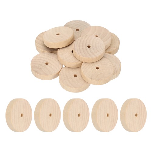 12pcs slab wooden wheels - wooden,