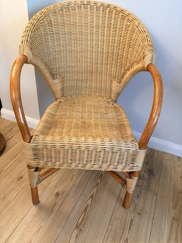 Vintage rattan wicker - rattan, armchair