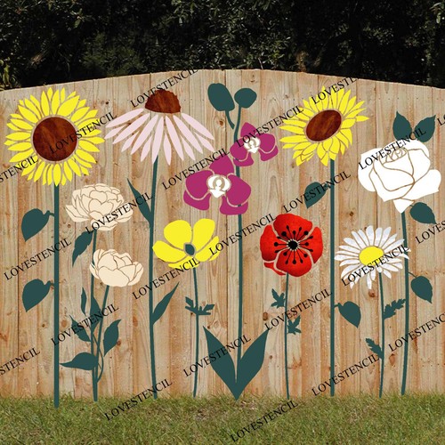 Garden fence wall stencils - fence/wall, xl