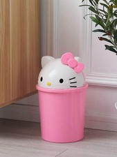 Cute Nice Home Trash Can Bin with Swing Lid Waste Garbage Bin Wastebasket
