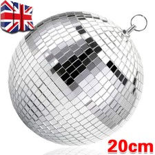 20CM Mirror Disco Ball Silver Hanging Glitter Ball For DJ Dance Party Parties UK