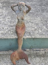 12" Mermaid Cast Iron Statue
