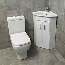 Corner Vanity 2 Door Basin Sink Unit + RAK Series 600 Compact Toilet Cloakroom