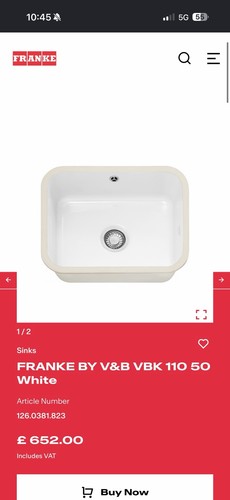 Franke vbk 110 white - 50,