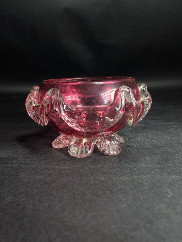 Victorian cranberry open salt - cranberry,
