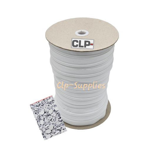 White continuous zip - zip, no