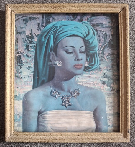 Vintage balinese girl blue - :,