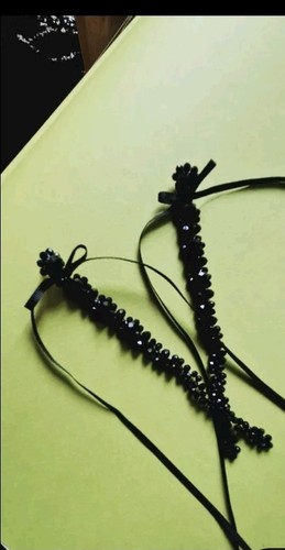Women long black - long, crystal