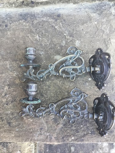 Vintage brass piano sconces - vintage,