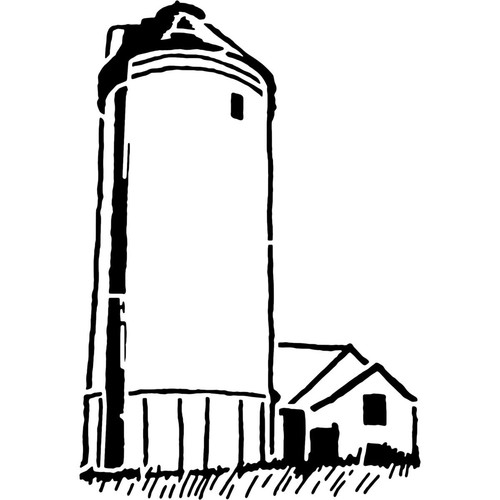 Grain silo stencils - silo',