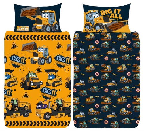 Jcb single duvet cover 1st - jcb,