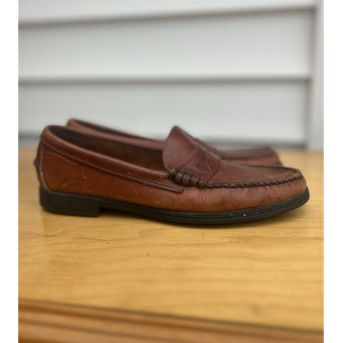 Sebago brown leather slip - brown, slip-on