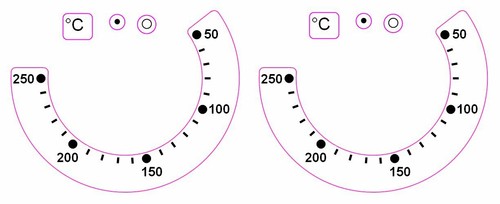 Oven temperature 250 - temperature, 50-250