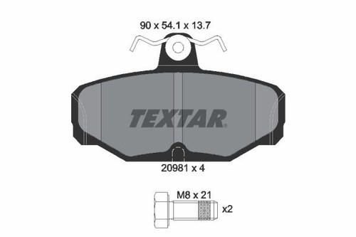 Textar 2098101 rear brake pad - 2098101,