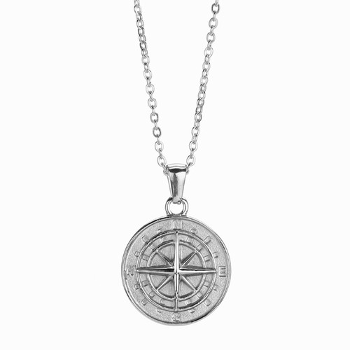 Vintage compass necklace - compass,