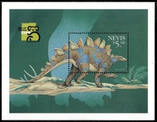 Nevis 1999 - Dinosaurs - Souvenir Stamp Sheet - Scott #1135 - MNH