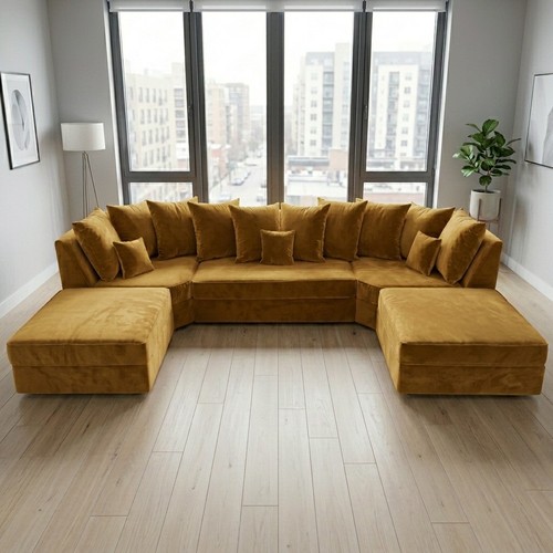 Cinema shape sofa velvet - u-shape,