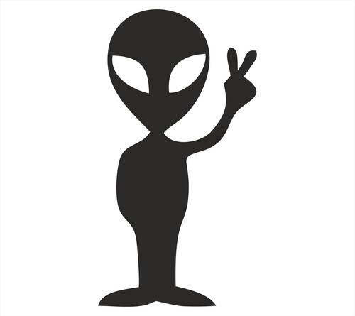Alien peace vinyl decal - vinyl,