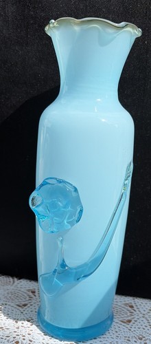 1960 blue opaline vase - 1960's,