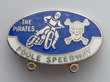Poole Pirates Speedway 1980s Vintage Enamel Pin Badge.    PB3-509