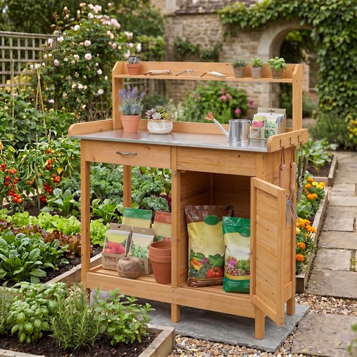 Garden potting bench table - garden,