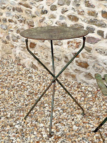 Vintage french metal folding - vintage,
