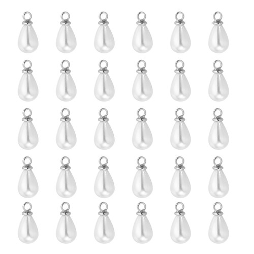 8x6mm pearl charm 50pcs - 8x6mm,