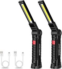 2PCS Rechargeable LED Magnetic Work Light Cordless COB Inspection Lamp Torch USB