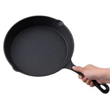 Pre Seasoned Cast Iron Frying Pan Griddle Casserole Dish Fry Skillet Long Handle