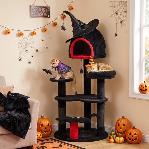 Pawhut gothic cat - tree,, 155cm