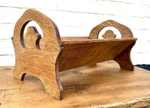 Antique oak book trough case
