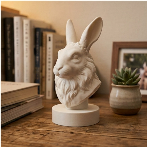 Lionhead rabbit bust - lionhead,