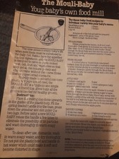 Vintage Mouli-Baby instruction