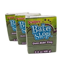 Sculpey Bake Shop Oven Bake Clay 3 PACK of 68g OLIVE GREEN