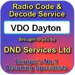 Vdo dayton radio code - dayton, decode