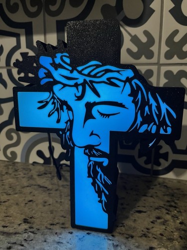 Led christ cross lightbox - led,