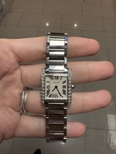 Cartier Tank Francaise Watch Ladies Small With Custom Set Diamonds