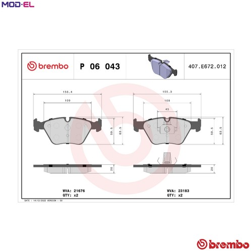 Brake pad set disc - set, p