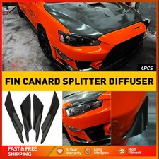 4PCS Glossy Black Car Bumper Fin Canard Splitter Diffuser Valence Spoiler Lip