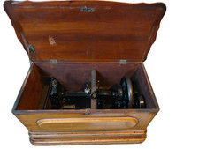 Antique Bradbury fiddle base cased sewing machine SN 169951 (1850's)