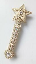 Kirks Folly AB Crystal Star Wand Dress Pin Brooch Signed Rare Retired NO KF BOX