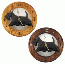 Scottish Terrier Wood Clock Brindle