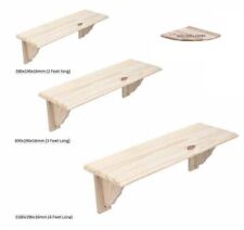 Natural Wood Wooden Shelves Storage Unit Kit & Fitting Wall Mounted Corner Shelf