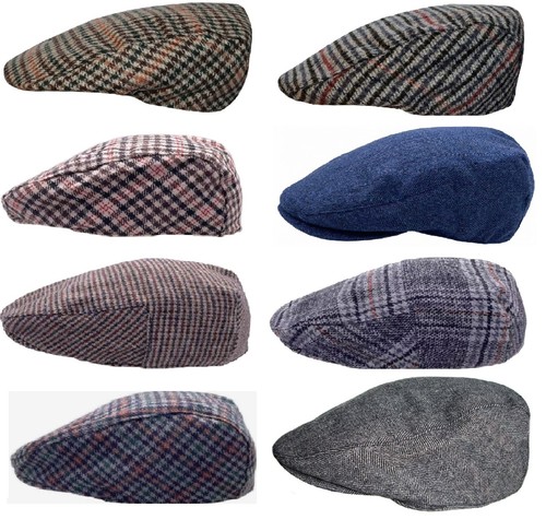 Tweed check flat cap vintage - check,