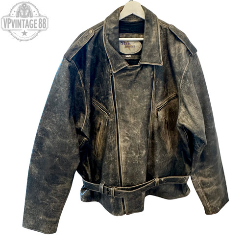 Vintage leather men biker - men's,