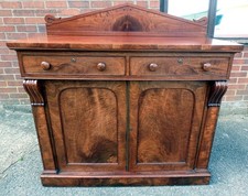 Regency Georgian antique sideboard buffet drinks cabinet fiddleback mahogany 