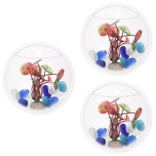  Set of 3 Acrylic Fish Tank Clear Bowl Wallmounted Decorations Aquarium