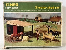 VERY RARE VINTAGE TIMPO FARMS SERIES 161 TRACTOR SHED SET BOXED BRITAINS TYPE